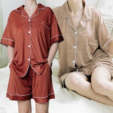 테라우드 여성용 쿨링 잠옷 상하의 세트 2p