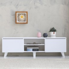 decofurniture 達比 電視櫃 附門, 白色