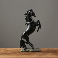 奔跑的馬雕像擺飾, 黑色