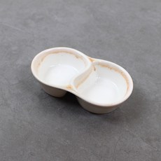 Dalsogum 陶瓷豌豆分格醬料碗 小, 1個, 白色