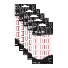 쁘띠팬시 인덱스 라벨 20-103 18p, 빨강, 18개입, 5개
