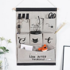 貓咪口袋掛袋 2入, 灰色