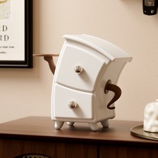 Makuwaku 獨特抽屜造型擺件 桌面裝飾品 裝飾櫃 MHJ068, 白色, 1個