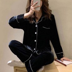 Twistar 女性絲絨睡衣家居服上下套裝