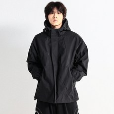 Cramp 男士斜線連帽防風外套