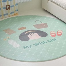 러움 위시리스트 원형 pvc 방수 다용도 층간소음매트, 혼합색상