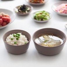 NICOTT 單人飯碗湯碗組, 飯碗+湯碗, 摩卡棕色, 1套