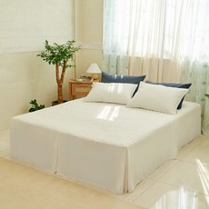 바자르 프리미엄 순면 호텔식 스커트 누빔침대커버 심플형