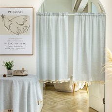 지앤와이 봉집형 펀칭 태슬 주방 가림막 도어커튼 2p