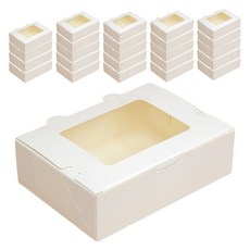 J-Factory 白色透明窗餅乾包裝盒 25入, 白色, 25個