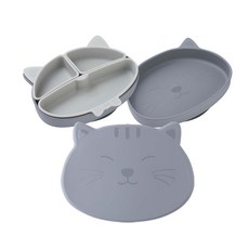 mommy's table 輔食餐盤, 深灰色(餐盤)+淺灰色(間隔盤)+深灰色(蓋子), 餐盤+間隔盤 3入+蓋子, 1組