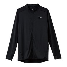 DAIWA Ice Dry Full Zip Rash Guard 長袖 T恤 DE-6121, 黑色的