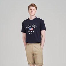 비버리힐스폴로클럽 통기성 아메리칸 클래식 라운드 반팔 티셔츠 CPS9T18