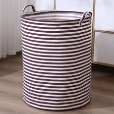 Wonteak 多用途條紋布藝洗衣籃, 紅色