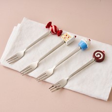 Modern House Sugar Tart樹脂茶叉 4種組, 1組, 混色