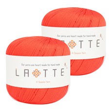 실바람섬유 라떼 뜨개실 2p, 35 오렌지레드, 2개