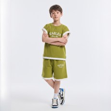 Unicurve 青少年配色字母T恤 短褲 OBL260032STS