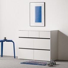 웰퍼니쳐 캐빈 와이드 3단 7칸 서랍장 900 방문설치, 화이트