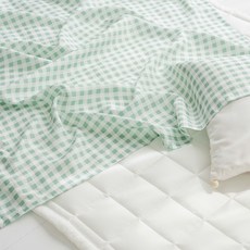 uterus 豐基人造絲格紋涼感布料單層被, 薄荷格紋