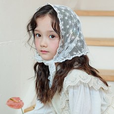 베베쥬 여아용 플라워 레이스 커치프