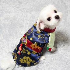 Dogy Coordi寵物灰色馬褂韓服, 深藍