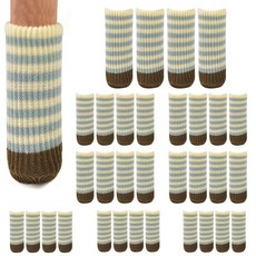 DECO TREE 條紋圖案靜音椅腳套 32入, 淺藍色