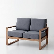 마켓비 ETAN 2인용 소파 방문설치, 월넛 + 그레이