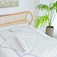 ahtty blanc 新生兒用人造絲枕頭 + 毯子 + 身體枕 + 墊子組