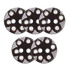 高級寶石水鑽襯衫鈕扣 12.5mm, 5個, 雕花環氧40