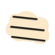 심플앤글로우 우드 장식용 인테리어 구름 모양 선반대, 베이지L, 1개