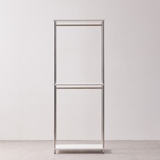 레드팩토리 모노 2단 행거 방문설치, 화이트 + 실버