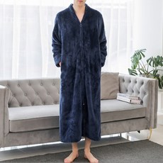 Sonio 柔軟長版拉鍊睡衣浴袍 L, TYPE 01, 1個