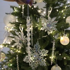 MORIANN 聖誕節冰柱極光樹裝飾品37入組, 1套, 透明極光