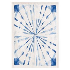 빈테리어 블루 나염 파티션 커튼 + 커튼봉