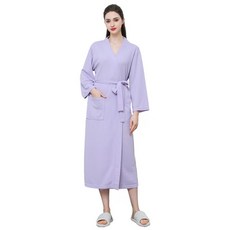 Woni家 情侶華夫格浴袍 L, 1個, 紫色