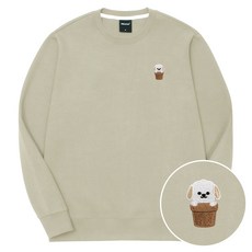 okstar 男女通用 Hello Meong 刺繡特厚棉質大學T 4SSP004