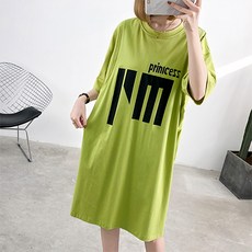 文字印花孕婦短袖哺乳連身裙