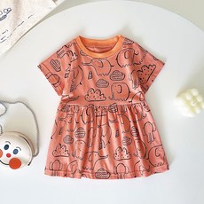 STARDOOR 女童透氣印花純棉連身裙