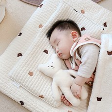 Marolotte 兒童用絎縫刺繡午睡枕 含枕芯, 邦尼熊