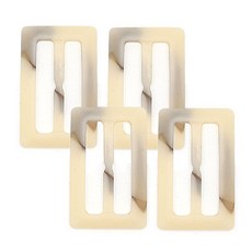 Burberry風格仿玳瑁腰帶扣環 50mm, 4個, 象牙白