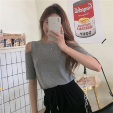 PEONIST 女款露肩圓領短袖T恤