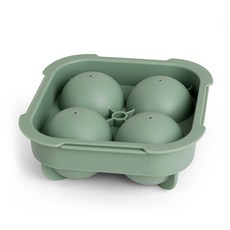 Sili Garden 矽膠圓形4格大球製冰盒 粉彩系列 森林綠, 森林綠色, 1個