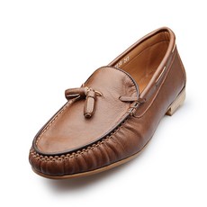 VONIN 男士皮革皺褶裝飾流蘇樂福鞋 JH014TBR