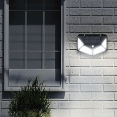 레나에너지 태양광 인체감지 센서 야외정원 벽 삼각 가로등, 화이트