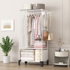 Yehome 窗簾式系統層架 基本款衣架, 白色