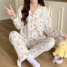 안나앤코 여성용 긴팔 파자마 상하의 세트