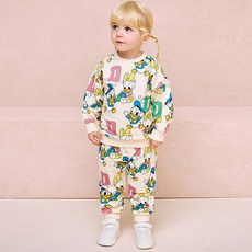 milkmile 迪士尼嬰兒唐老鴨 & 黛西積木圖案上下衣套裝