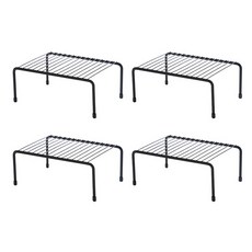 Winprice 餐具餐盤置物架組 4入, 黑色