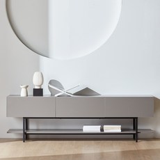 웰퍼니쳐 셀 높은 거실장 방문설치, 그레이