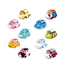 Sanrio 三麗鷗 汽車模型10入組, Hello Kitty、燕尾服 Sam、Kerokero Keropi、Cinnamoroll、Pochaco、Pom Pom Purin、我的旋律、Hang Gyo Don、Gudetama、Kuromi